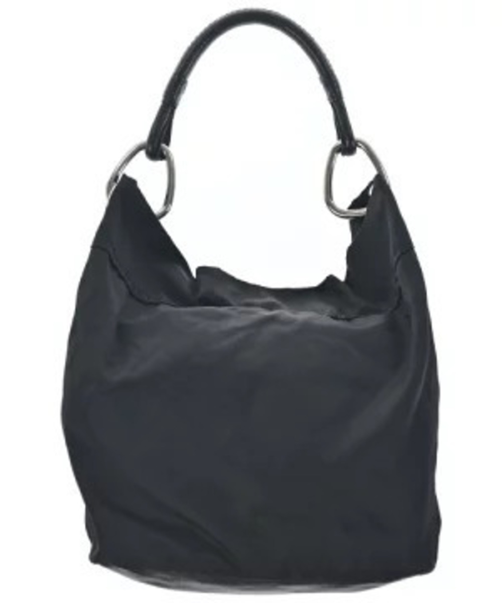 Prada Arque Vitello Daino Leather Hobo Shoulder Bag Black